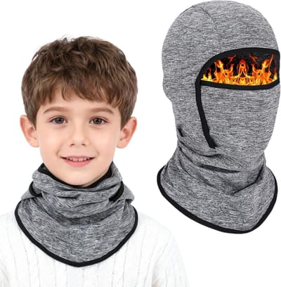 Thermische Fleece Balaclava voor Kinderen van 4-12 Jaar, Multifunctionele Winddichte Ski Masker met Nekwarmer voor Fietsen en Wintersport, Geschikt voor Jongens en Meisjes