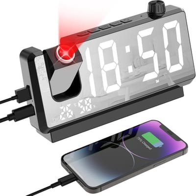 Wekker met Plafondprojector en Groot LED Display