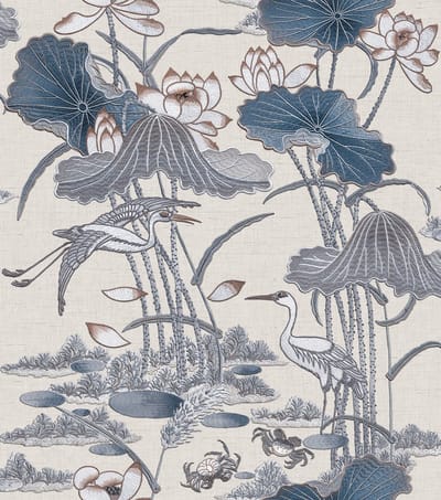 Dutch Wallcoverings - Tapestry Lotus Pond Blue - TP422702