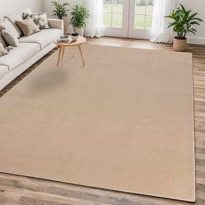 Relax Samba - Wasbaar Effen Vloerkleed - Uni Tapijt - Beige- 100x200 CM
