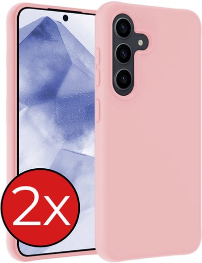 Hoesje - 2 Stuks - Geschikt voor Samsung Galaxy A56 - Sterk & Shockproof - Telefoonhoes - Back Cover - Case Siliconen - Telefoon Hoes - Lichtroze