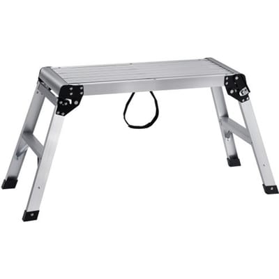 VEVOR Aluminium Werkplatform Opklapbare Werkbank 76x30x50,8 cm Werkplatform 150 Kg Draagvermogen Opstapbank met Veiligheidssloten Trapladder voor Thuiskantoor Werkplaats & Garage Zilver