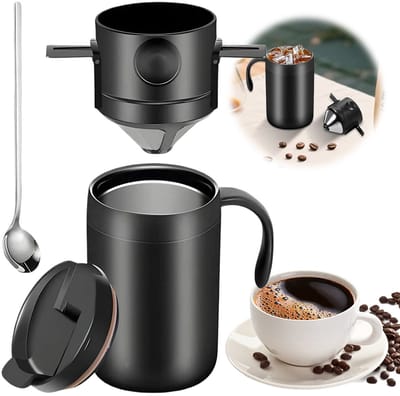 16oz Camping Koffiezetapparaat - Giet Over Koffiezetapparaat Set - Camp Giet Over Set - Draagbare Koffie Kit voor Reizen - Camping, Kantoor, Backpacken