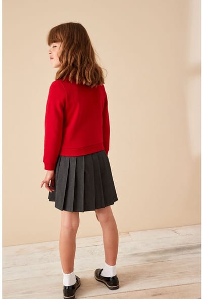 Next - Meisjes - Katoenrijk jersey schoolvest met zakken met ruches - Rood