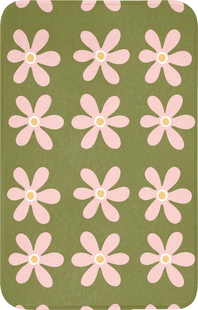 WC mat 50x80 cm - Antislip - Bloem - Modern - Groen - Toiletmat - Vloermat - Douchemat - Toilet tapijt - Toiletmatten