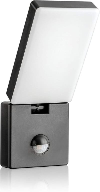 GTB® Buitenlamp Dag Nacht Sensor - Buitenlamp met Bewegingssensor - Buitenlamp - Antraciet - 24cm x 3cm x 9cm