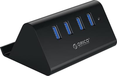 Orico USB 3.0 Hub 4 poorten - smartphone/tablethouder - Zwart