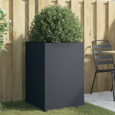 vidaXL - Plantenbak - 52x48x75 - cm - staal - antracietkleurig