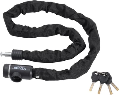 Fiets Ketting Slot - Diefstal Beveiliging - Waardevolle Spullen Beveiligen - Gehard Staal Constructie - 120 cm Lengte - Zwart