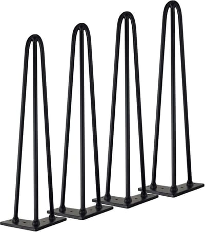 Set van 4 Sterke Haarspeld Tafelpoten 35 cm – Metalen Onderstel voor Tafel en Bureau – Inclusief Schroeven en Vloerbeschermers