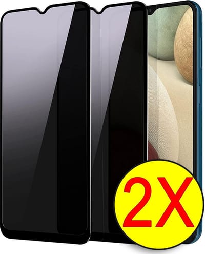 HB Glas Geschikt voor Samsung Galaxy A02S Fullscreen Privacy Screenprotector Gehard Glas - Tempered Glass - Case Friendly - 2 Stuks