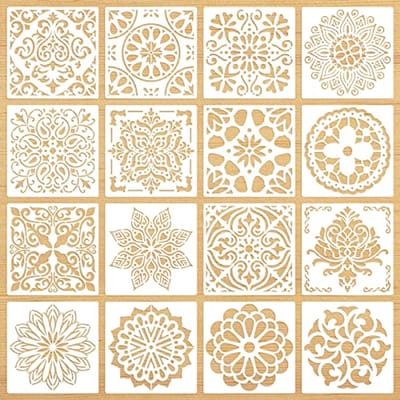 16 Stuks Mandala Sjablonen voor Creatief Schilderen en Handwerk