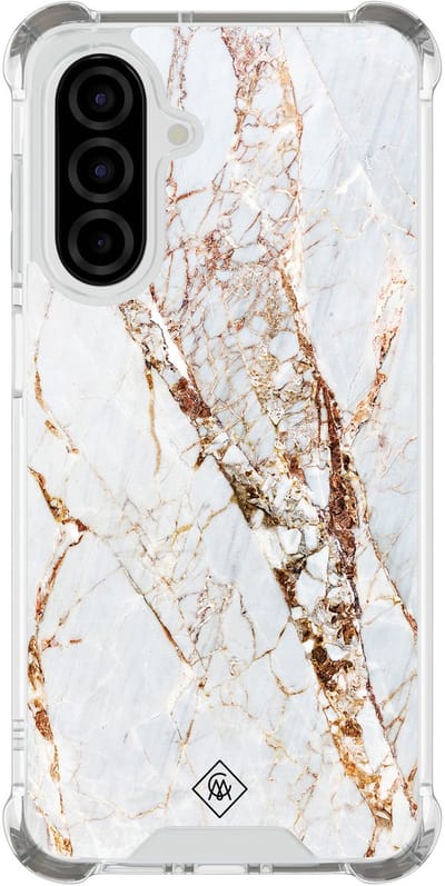 Casimoda® hoesje - Geschikt voor Samsung Galaxy A26 - Marmer Goud - Shockproof case - Extra sterk - TPU/polycarbonaat - Goudkleurig, Transparant
