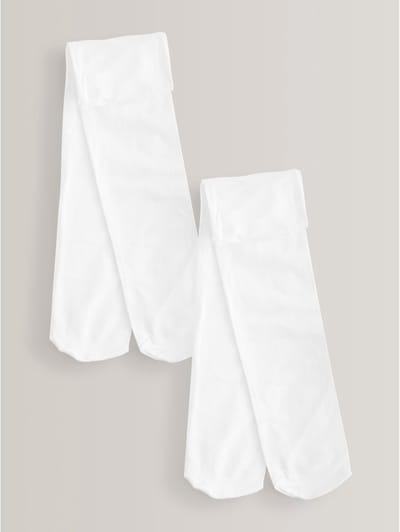 Next - Meisjes - 2 Schoolpanty's van 80 denier - Wit