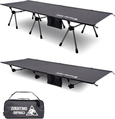 Veldbed Inklapbaar - Campingbed Opvouwbaar - Outdoor Reizen - 2 Hoogte-instellingen - 190 x 70 cm - Grijs