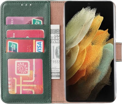 Samsung Galaxy S22 hoesje - Samsung S22 Bookcase - Hoesje Samsung Galaxy S22 - Groen