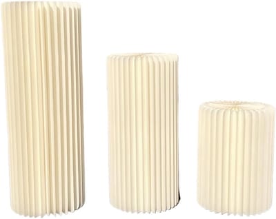 Opvouwbare Kolommen - Cilinder Standaards - Feest Decoratie - Met Acryl Schijf - 40cm Hoog - Naturel