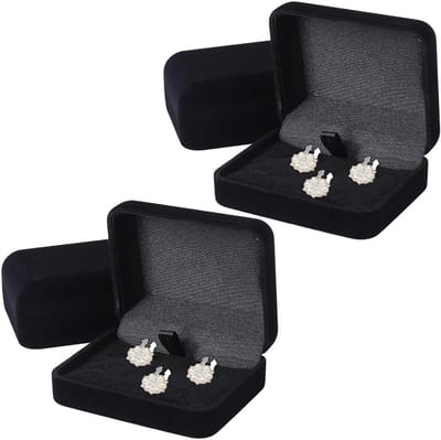 Elegante Fluwelen Manchetknoop en Stropdasclip Box voor Mannen, Luxe Opslagdoos met Voorgeboorde Gaten voor Bruiloft, Vaderdag en Cadeaus