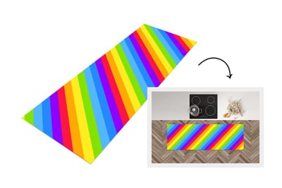 Keukenloper - Loper keuken - Regenboog - Patronen - Pride - 150x50 cm - Keukenloper vinyl