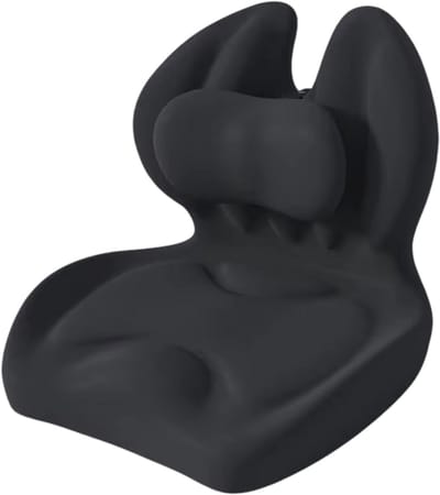 Memory Foam Zitkussen – Ergonomisch Stoelkussen met Antislip Bodem – Orthopedisch Bureaustoel Kussen voor Rug, Heup en Stuitje – Comfortkussen voor Lang Zitten - Zwart