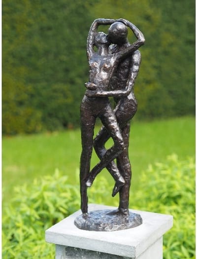 Beeld Brons Zoenend Liefdespaar | Bronzen Beelden  | Moderne Bronzen Beelden | 1 Jaar Garantie