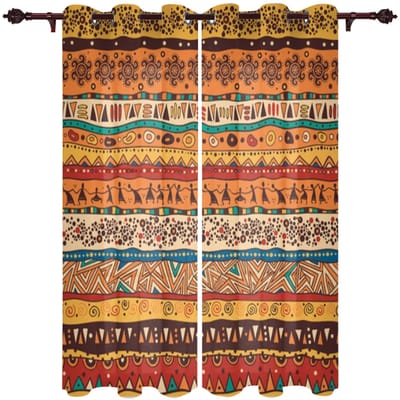 Moderne Raamgordijnen Afrikaanse Stijl Luxe Mode Gordijnen voor Woonkamer Slaapkamer Keuken Drapes 135W x 60H(cm) x1