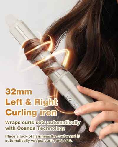 Scaleunion - 6-in-1 Airstyler - heteluchtborstel - krultang/hairwrap - föhn met 3 temperaturen : Goud