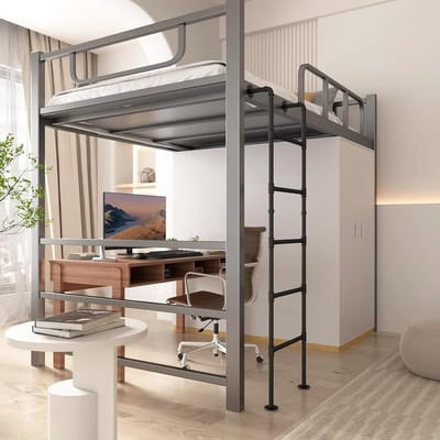 Zolder Ladder - Stapelbed Trappetje - Veilige Toegang Creëren - Aan Muur Gemonteerd - 3.3-9.8ft - Zwart