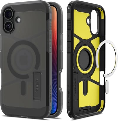Spigen Geschikt voor Apple iPhone 16e - Tough Armor - Geschikt voor Mag - Back Cover Hoesje - Frost Black