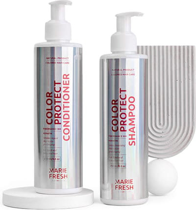 Marie Fresh Cosmetics Shampoo en Conditioner set - Natuurlijk - Hair care set - Voor geverfd en geblondeerd haar - Shampoo 250ml & Conditioner 200ml