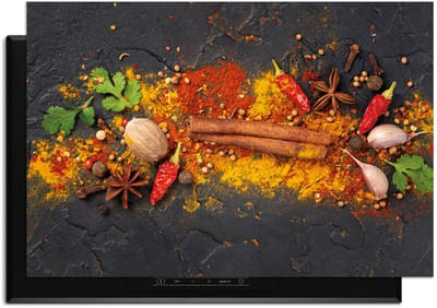 KitchenArt - Spice Canvas – Inductie Beschermer - 78x52 cm - Kookplaat Beschermer - Luxe Afdekplaat Inductieplaat - Anti-slip & Oprolbaar - Beschermmat Inductiekookplaat