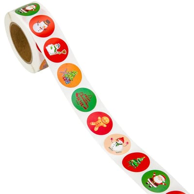 500 Stuks Kerststickers DIY Taart Koekje Afsluitstickers Cadeaubox Zelfklevende Stickers white