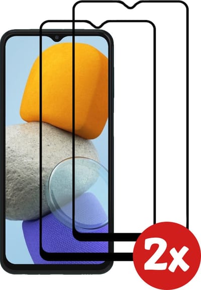 Smartphonica Screenprotector Geschikt voor Samsung Galaxy M23 / M23 5G - Full Cover Tempered Glass with Round Edge - Gehard glas met Afgeronde Hoeken - 2-Pack geschikt voor Samsung Galaxy M23