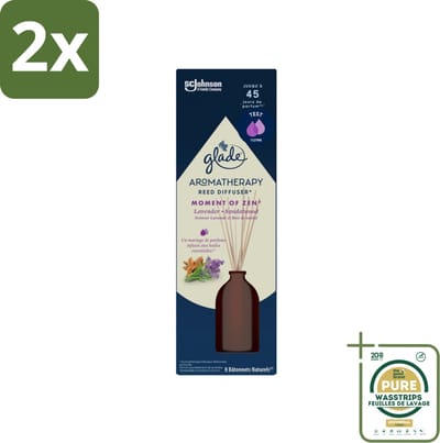 Glade - Geurstokjes Moment van Zen - Aromatherapie Geurverspreiding - 80 ml - Voordeelverpakking - 2 stuks - Lavendel - Sandelhout