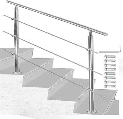 Trapleuning Roestvrij Staal - Balkonleuning Balustrade - Veilig Traplopen - Hoekverstelbaar - 160 cm - Geborsteld