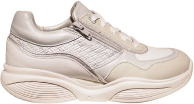 Xsensible lichtgrijze leren dames sneakers - SWX11