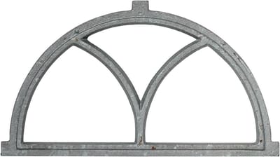 Schuurraam Ijzer - Decoratieraam Tuinhuis - Decoratie Gebouwen - Antieke Stijl - 55 x 31 cm - Grijs