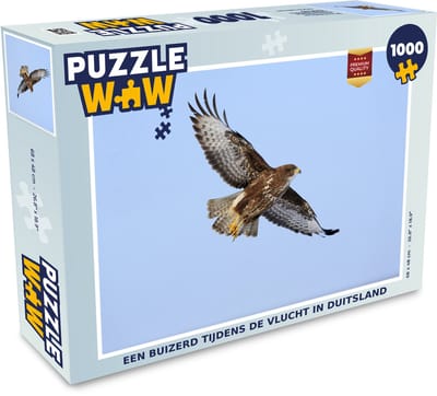 Puzzel Een buizerd tijdens de vlucht in Duitsland - Legpuzzel - Puzzel 1000 stukjes volwassenen