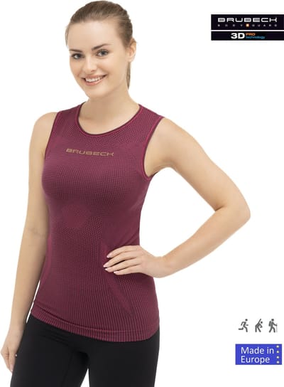 Brubeck 3D Pro Naadloos Sporttop Dames - voor Hardlopen en Inspannende Activiteiten - Fuchsia S