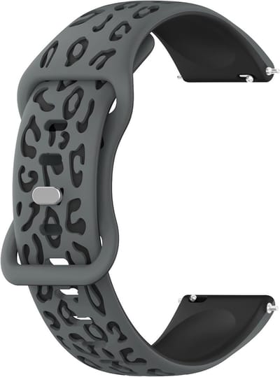 20 mm Horlogeband voor Heren en Dames - Twee Kleurige Gegraveerde Smartwatch Armband - Ademend Silicoon Vervangband met Snelle Bevestiging