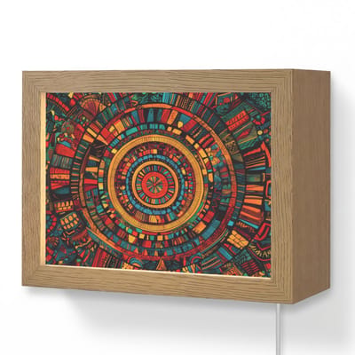 Wandlamp 20x15 cm - Oplaadbaar - Mandala - Cirkels - Patronen - Wandlampen binnen woonkamer - Slaapkamer lamp met kabel - Decoratieve nachtlamp - Vloerlamp snoer