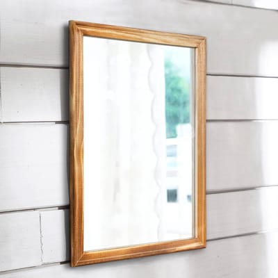 Rustieke Spiegel voor aan de Wand - Rechthoekige Houten Lijsten Spiegel voor Slaapkamer en Badkamer Decoratie