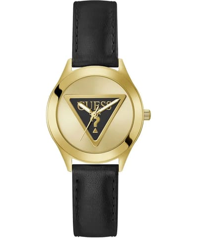 Guess Tri Plaque GW0744L2 Horloge - Leer - Zwart - Ø 34 mm