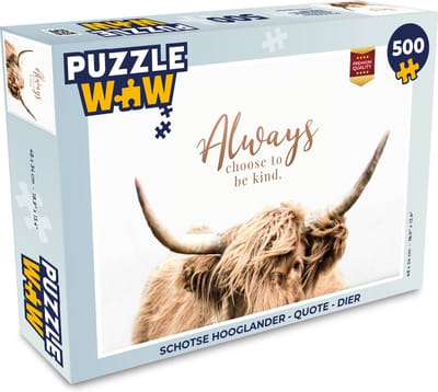 Puzzel Schotse hooglander - Quote - Dier - Legpuzzel - Puzzel 500 stukjes