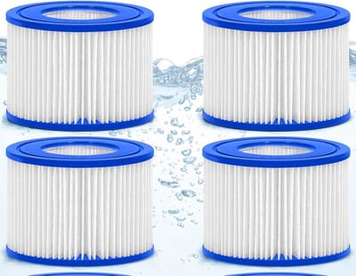 Geschikt voor GYMAX SPA PM_SPA-P154 8106 filtercartridge voor opblaasbare - 4 stuks - Pure2improve - Jacuzzi filter - met schroefdraad - Opblaasbare Hot Tub, Zwembad Pomp Filters Vervanging