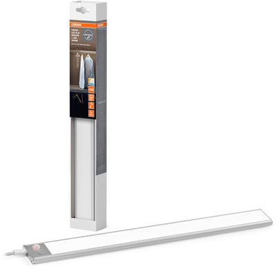 OSRAM LED onderkastverlichting met bewegingssensor en USB-oplaadfunctie, 400 mm, in grijs van aluminium, met CCT, IP20-bescherming, voor kasten en planken
