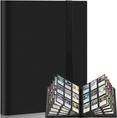 Verzamelalbum voor ruilkaarten, 360 zijvakken, groot verzamelalbum voor ruilkaarten, ruilkaartenmap, een geweldig verjaardagscadeau voor kaartverzamelaars en kinderen (zwart).