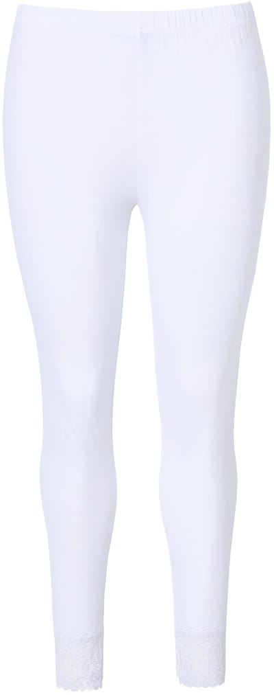 Ulla Popken - Dames - Legging kanten zoom - Sneeuwwit - Maat 50+