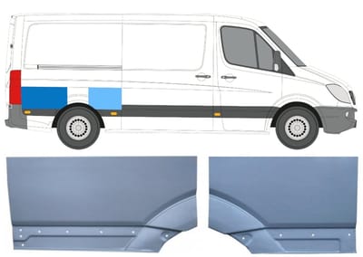 Reparatiepaneel achterspatbord voor Volkswagen Crafter 2005-2017 / Rechts / Set