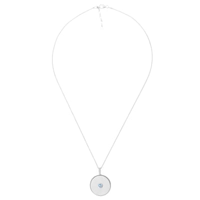 Orphelia ZH-7291 - CHAIN WITH PENDANT MOP WITH CENTRAL BLUE ZIRCONIUM - 925 silver - cubic zirkonia - parelmoer - 45 cm